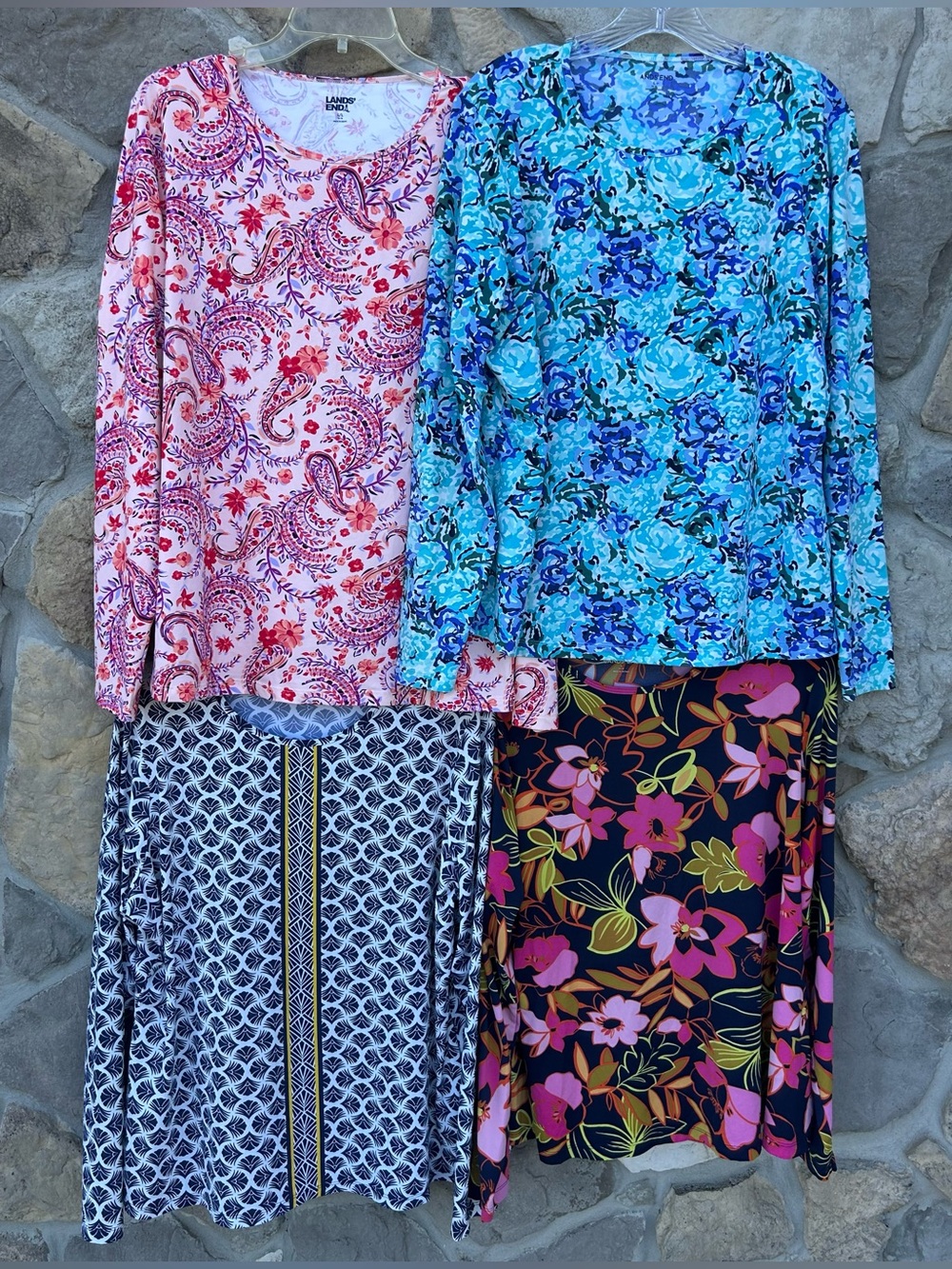Lands End UPF 50+ Sun Protection Shirts Size L *LOT OF 4* Beach Golf Outdoor